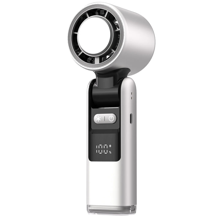 Mini handheld fan with 100 wind levels and digital display | Stornfield