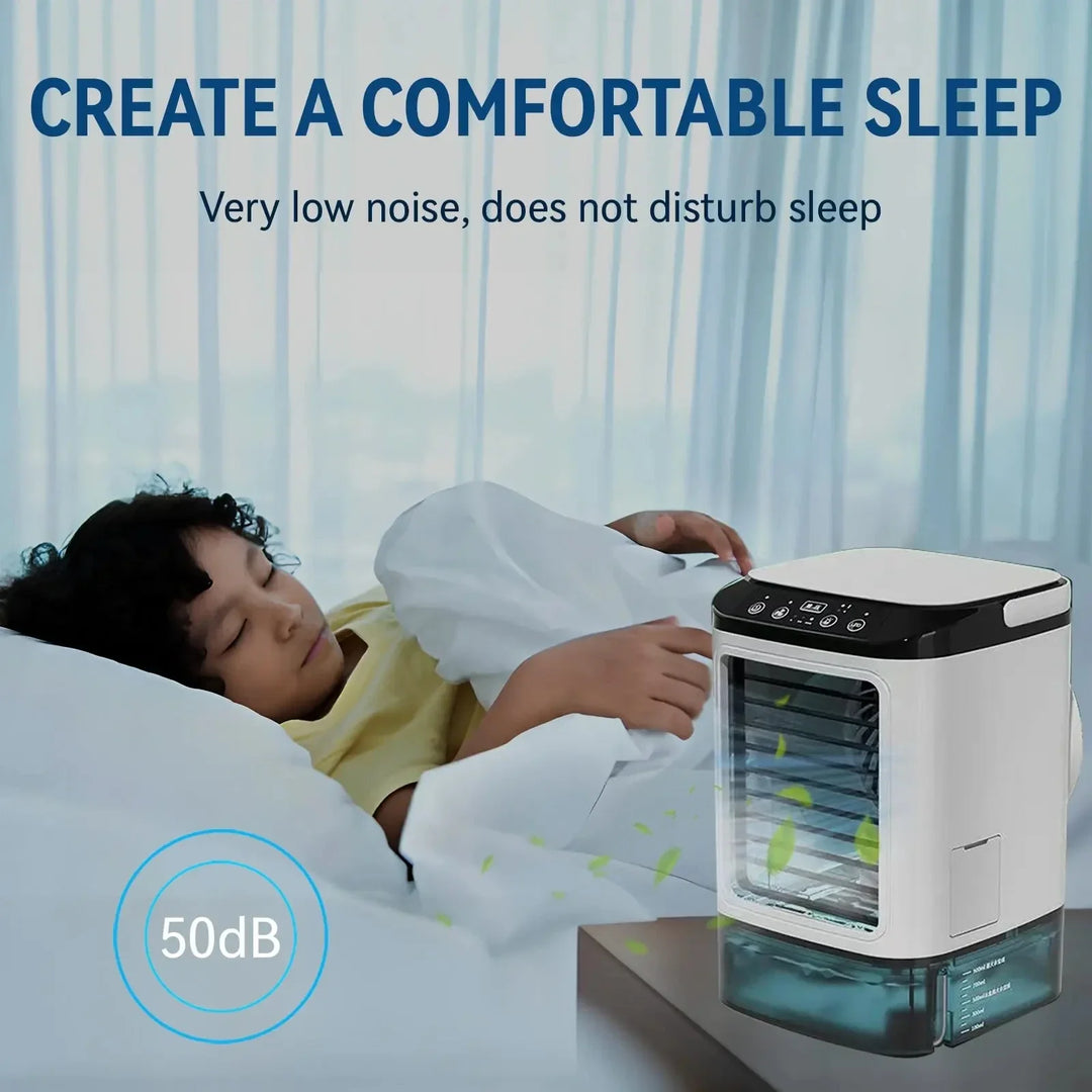 Portable Mini Air Conditioner – 3-Speed Small AC Unit with 900ML Water Tank, Electric Fan and Humidifier for Bedroom & Office | Stornfield