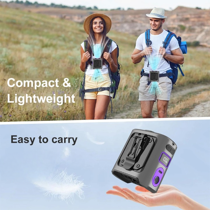 8000mAh Portable Cooling Hip Fan with Power Bank & LED Light – FrostBreeze | Stornfield