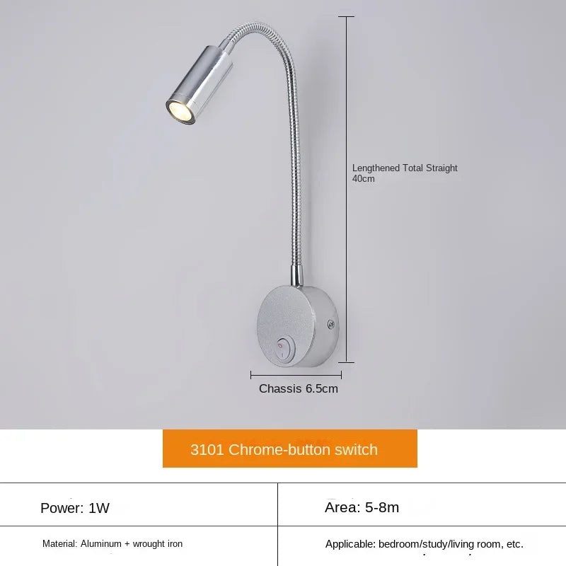 Stornfield | Versatile LED Wall Sconce: Modern, Flexible, Perfect for Reading in Bed