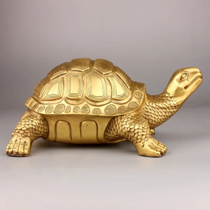 Stornfield | Feng Shui Brass Turtle Statue Lucky Animal Sculpture for Longevity Home Office Desk Decor Figurine Study Ornament Gift