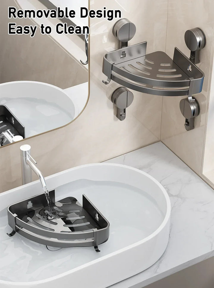AquaGrip – Luxury Suction Cup Bath Shelf, No Drilling Required Stornfield