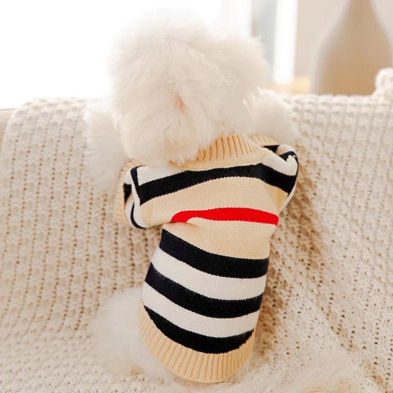 Stornfield striped knit warm dog cardigan