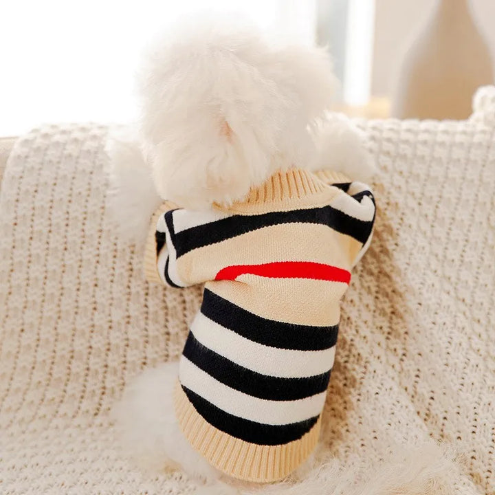 Stornfield striped knit warm dog cardigan