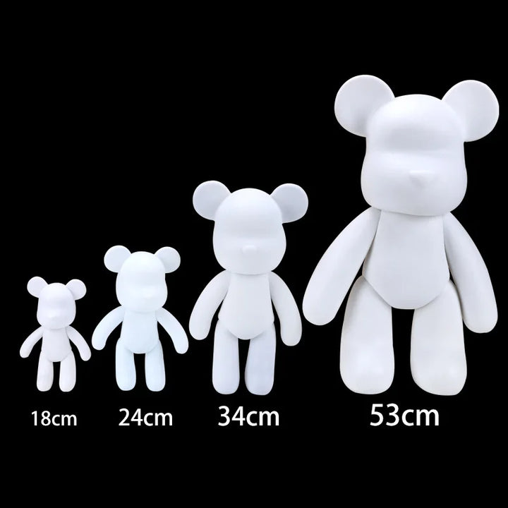 Stornfield | Graffiti Painted Bear Fluid Violent White Body Ornaments DIY Handmade Customized Model Desktop Decoration New Accessories