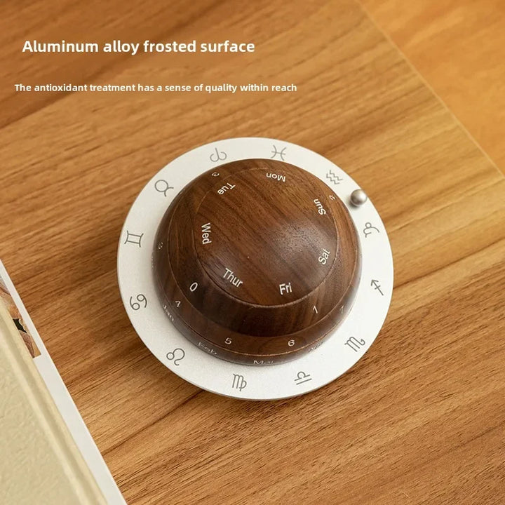 Cosmic Cycle Minimalist Rotating Wooden Calendar | Stornfield
