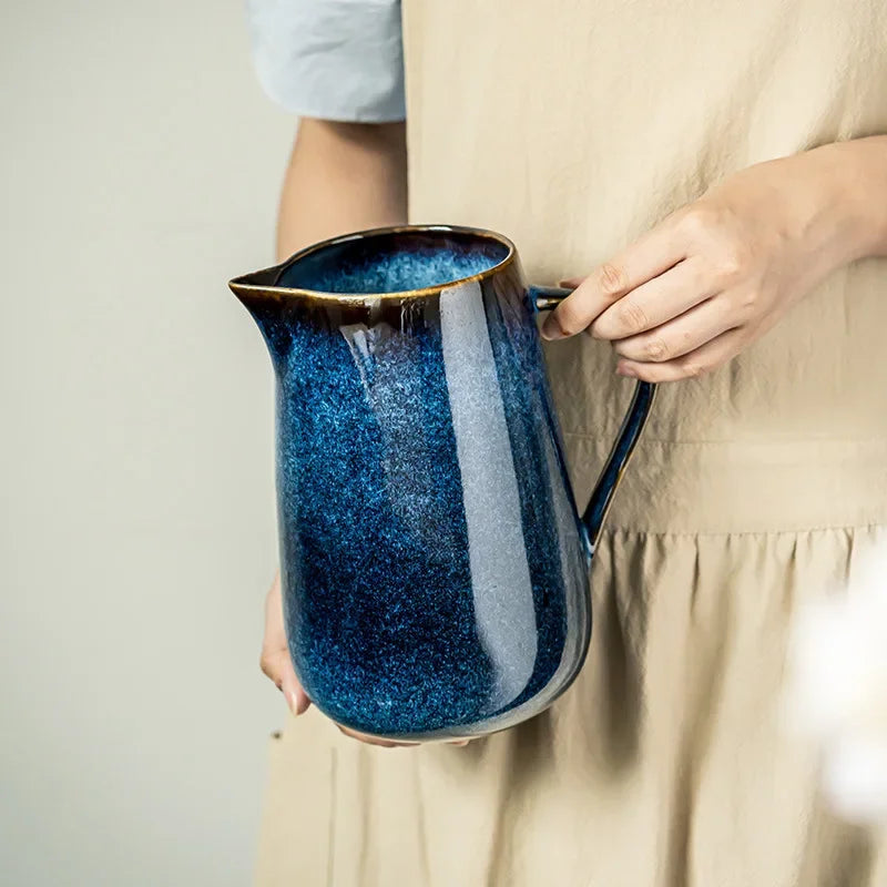 Laguna Kiln Blue Ceramic Pitcher Stornfield
