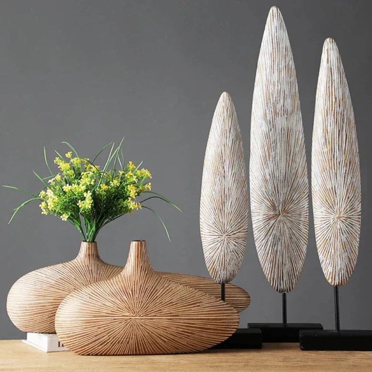 Stornfield | ClayAura Sahara Carved Vase | Handmade | Modern Home Decor | Elegant Design
