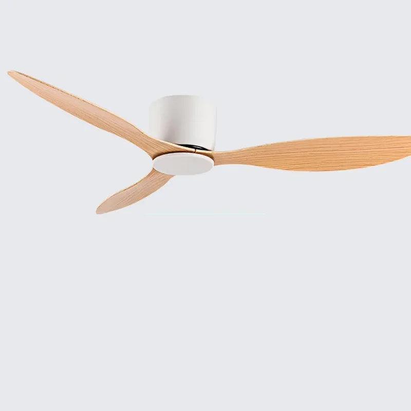 42-52 Inch Ceiling Fans with DC Motor — Remote Control Low Floor Cooling Fans, No Light, White Wood & Black Options | Stornfield