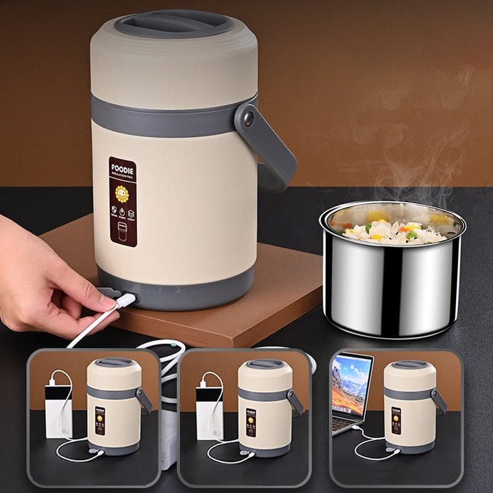Stornfield | USB Heated Lunch Box | 304 Stainless Steel, Portable Food Warmer