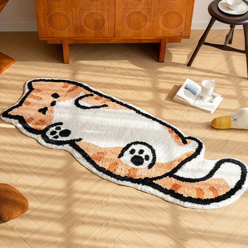 Playful Cat Area Irregular Rug | Stornfield