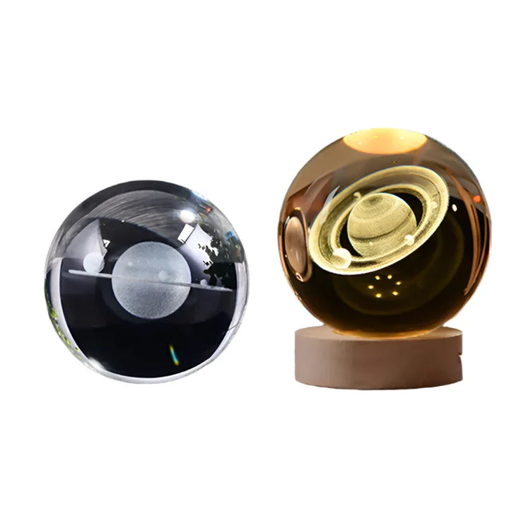 3D Crystal Night Light LED - Starry Sky Projector with Wooden Base, Romantic Lighting for Bedroom & Gifts | Stornfield