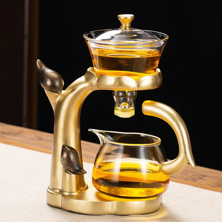 Stornfield | Kung Fu Teapot Magnetic Semi-Automatic Household Glass Tea Making Tool Tea Set