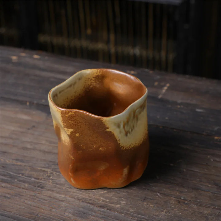 Stornfield | Twisted Irregular Ceramic Mug 9.47 oz/280 ml Handleless Polychromatic Creative Coffee and Tea Cups Retro Coffee Mugs