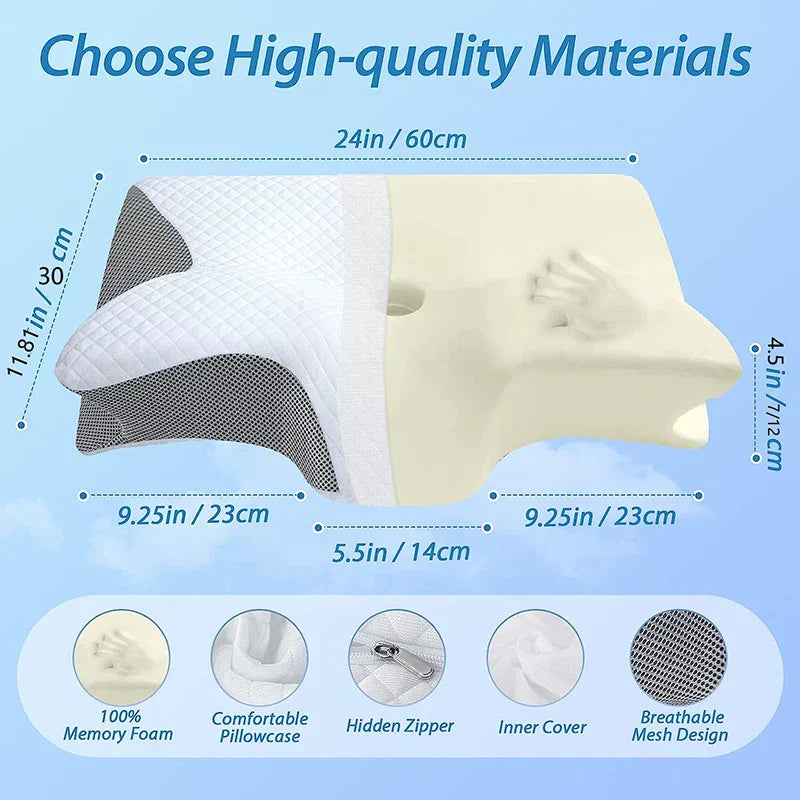 Stornfield | Memory Foam Cervical Pillow | Ergonomic 2-in-1 Design for Neck Pain Relief & Comfortable Sleep