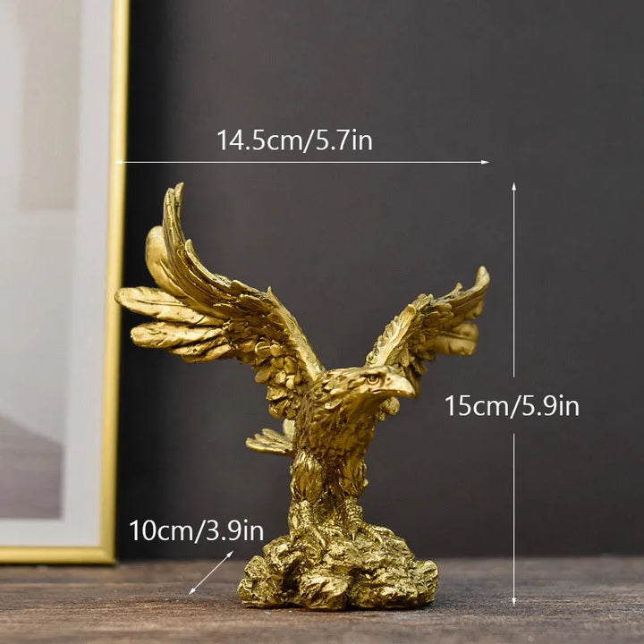Stornfield | Resin Golden Eagle Statue Art Animal Model Collection Ornament Office Home Decor Feng Shui Simple Figurines
