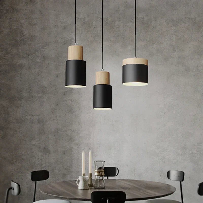 Stornfield | Nordic Metal and Wood LED Pendant Light - Modern Hanging Lamps for Dining Room and Kitchen