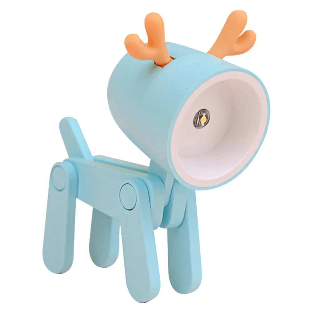 Stornfield | Cute LED Night Light - Mini Dog, Deer, Dinosaur Foldable Table Lamp for Children's Bedroom