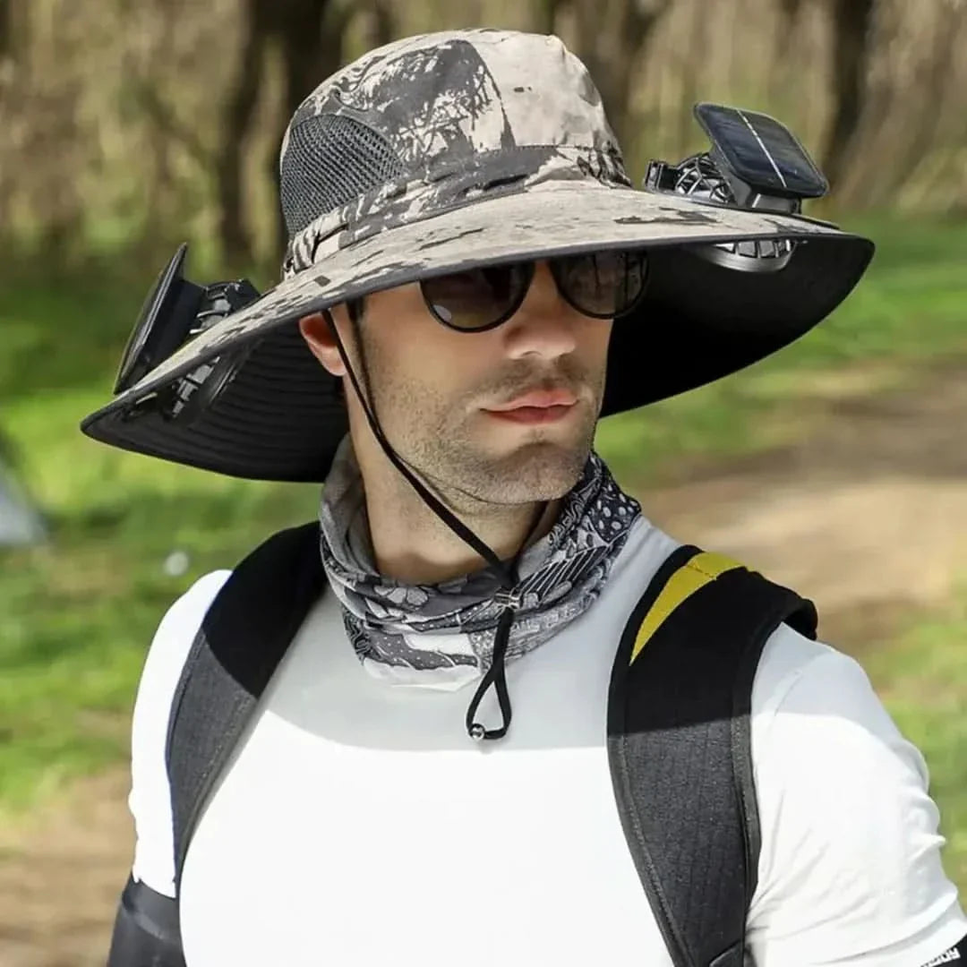 Solar Fan Fisherman's Hat - Solar Energy & USB Charging | Stornfield