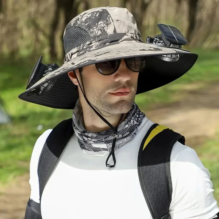 Solar Fan Fisherman's Hat - Solar Energy & USB Charging | Stornfield