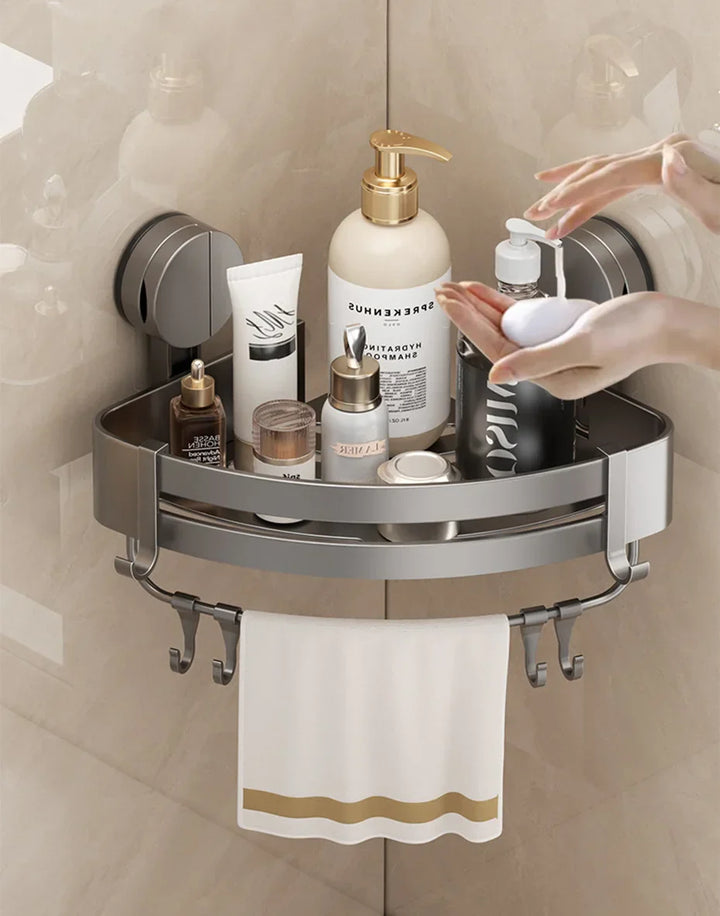 AquaGrip – Luxury Suction Cup Bath Shelf, No Drilling Required Stornfield