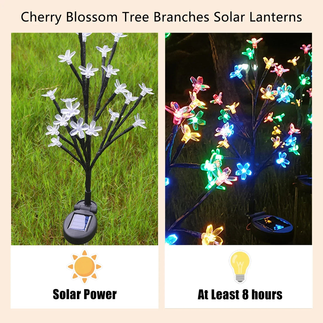 Sakura Tree Solar Flower Pathway Outdoor Lights | Stornfield