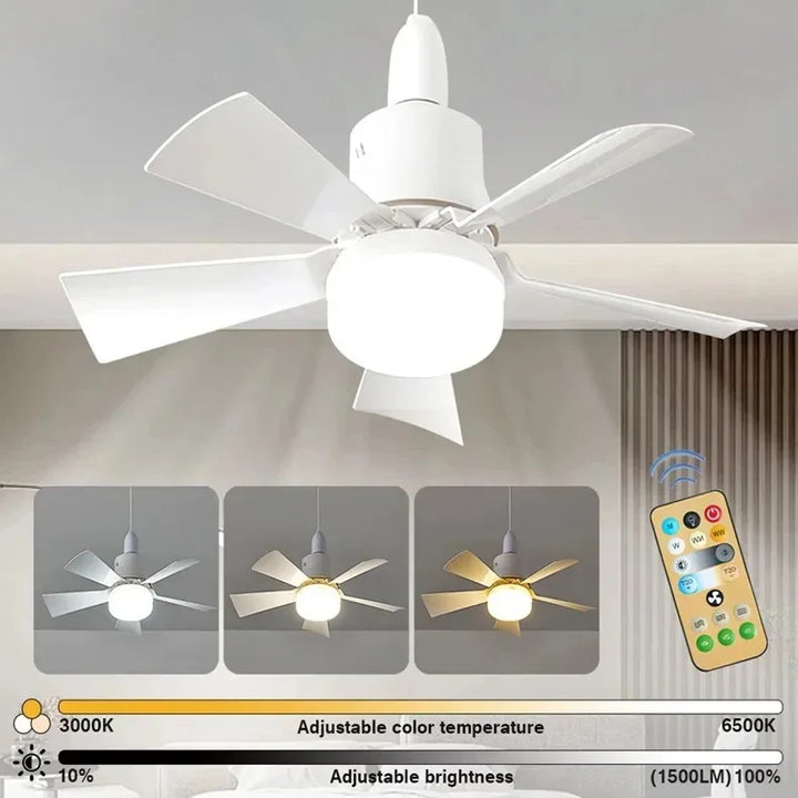 Ceiling Fan LED with Remote Control – Dimmable 30W, E27 Base, Modern Smart Wireless Fan Light for Bedroom and Living Room | Stornfield