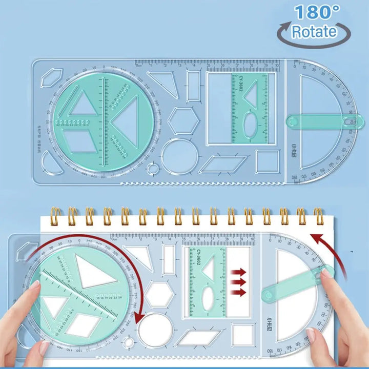 Math Genius Multi-Angle Drawing Precision Ruler | Stornfield