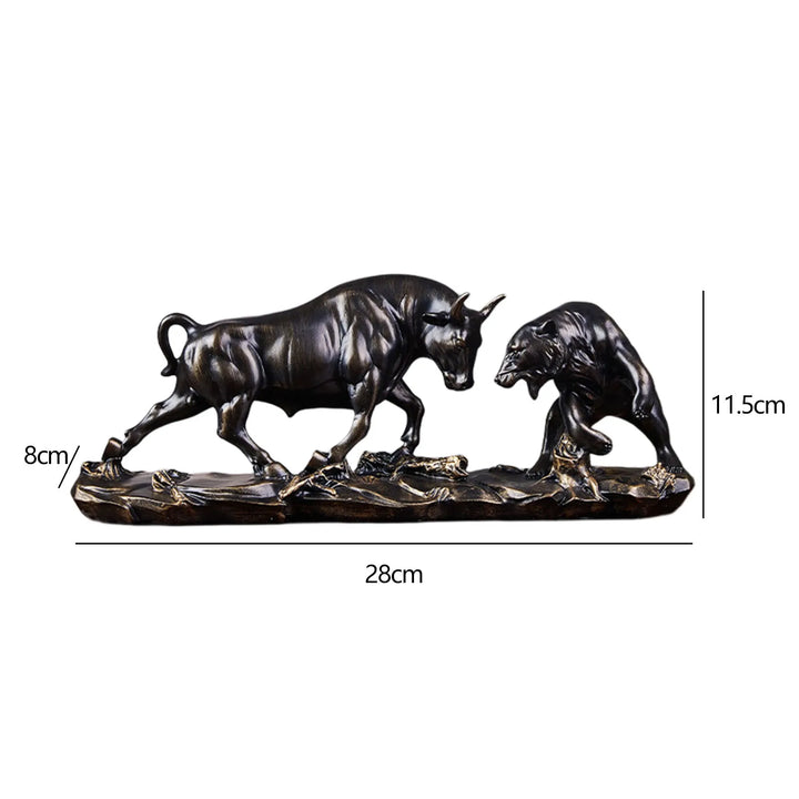 Stornfield | Feng Shui Bear and Bull Statue, Bull Figurine, Animal Cow Sculpture Collection
