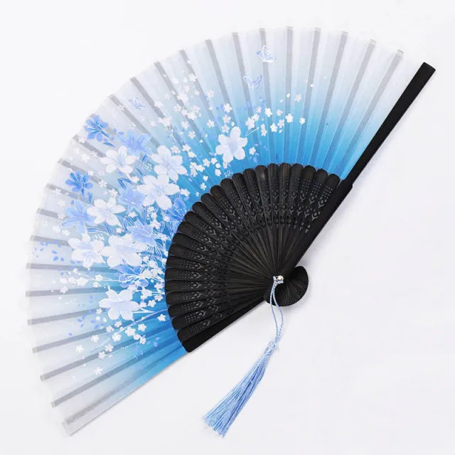 Traditional Japanese Style Floral Hand Fan | Stornfield