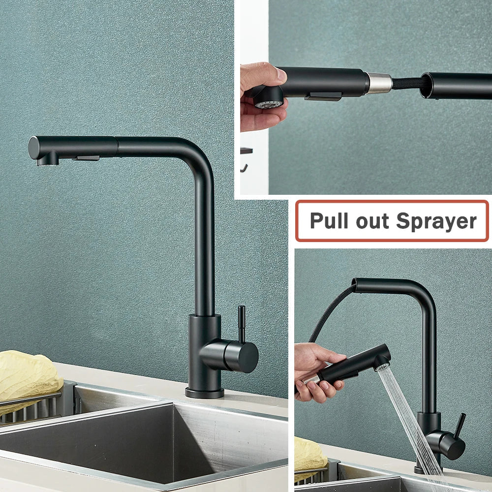 FlexiJet Black extendable kitchen faucet Stornfield