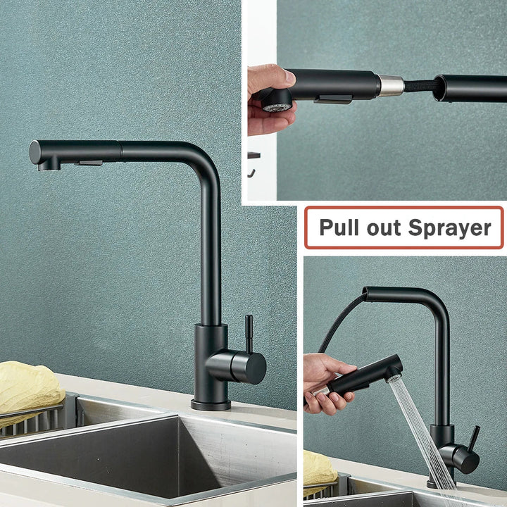 FlexiJet Black extendable kitchen faucet Stornfield