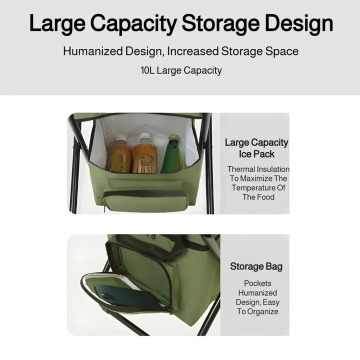 Built-in Cooling Bag Portable Folding Outdoor Stool | Stornfield