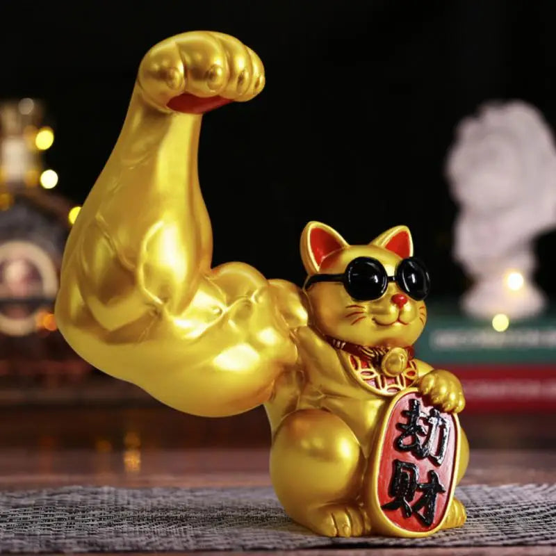 Stornfield | Large hand, happy wealth cat, golden waving hand cat, home decoration, waving welcoming cat, sculpture, statue, decor, car ornament, boutique gift