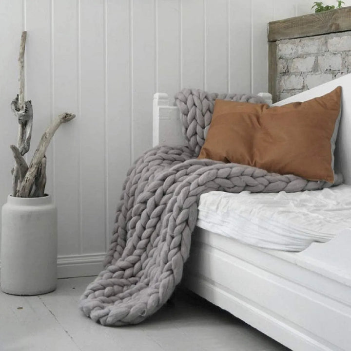 Stornfield | Chunky Knit Blanket – Cozy Wool Blanket for Every Room – Soft & Warm – Perfect for Sofa and Bed