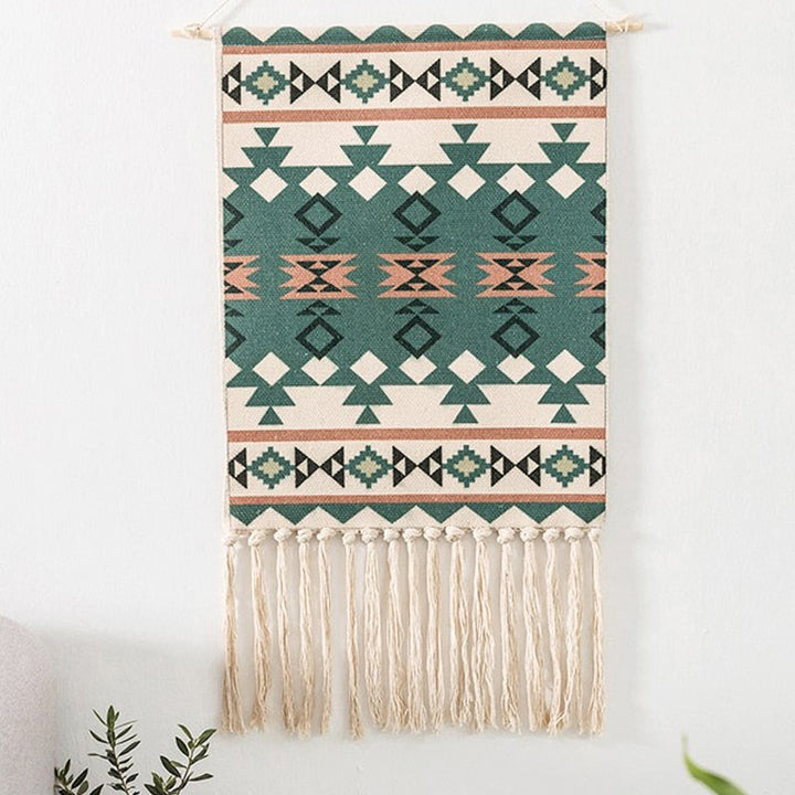 Stornfield | Tenture Murale Bohémienne, Mur Tissé en Macramé, Décoration d'Intérieur, Tassel en Lin de Coton, Fait Main, Tissé, Art de Toile Géométrique, Tentures Murales de Fond