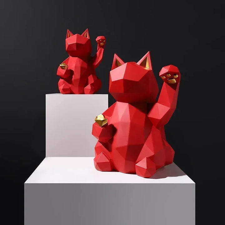 Stornfield | Nordic Minimalism Geometry Lucky Cat Statues