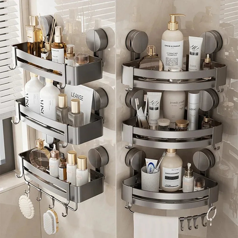AquaGrip – Luxury Suction Cup Bath Shelf, No Drilling Required Stornfield