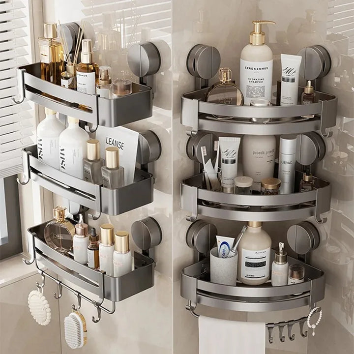 AquaGrip – Luxury Suction Cup Bath Shelf, No Drilling Required Stornfield