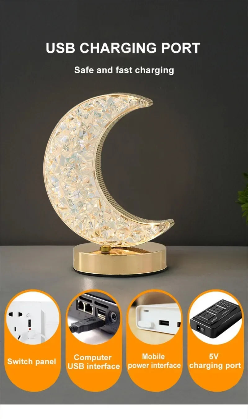 Half Moon Crystal Lamp | Stornfield