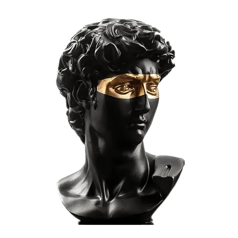 Stornfield | Statues for decoration, 15 cm, David, coffee table, home decor, ornaments, one-piece plaster bust, white resin, decorative art sculpture