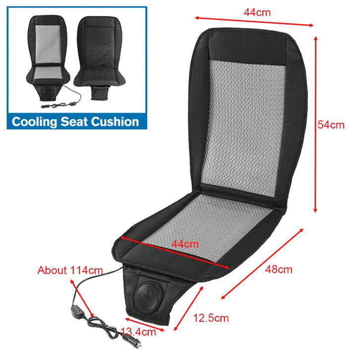 DC 12V 3D Car Seat Cooling Cushion | 8-Fan Ventilated Summer Air Seat for Fast Cooling | Stornfield
