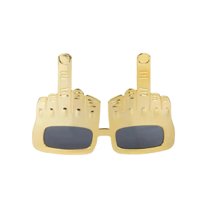 Bold Gold Middle Finger Party Sunglasses | Stornfield
