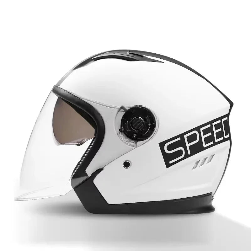 Stornfield | Retro 3/4 Open-Face Motorcycle Helmet with Dual Lens – AeroRide