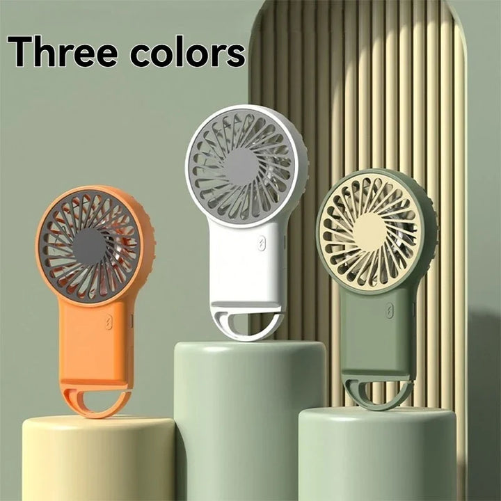 New Foldable USB Rechargeable Mini Fan | Handheld Desktop Fan with Cartoon Design & Hook for Outdoor, Home & Office Use | Stornfield