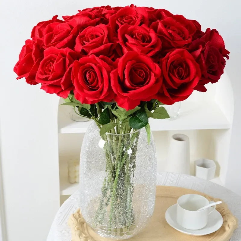 Stornfield | 20 Pieces Realistic Velvet Silk Rose Bouquet