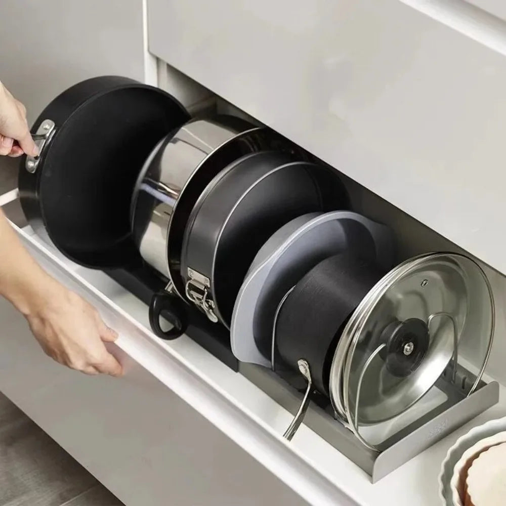 Retractable pot lid holder & pan organizer | Stornfield