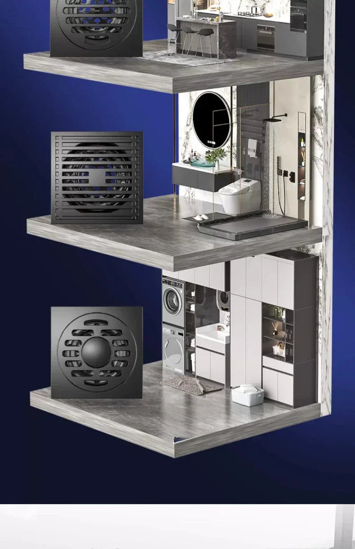 AquaShield Square Stainless Steel Floor Drain Stornfield