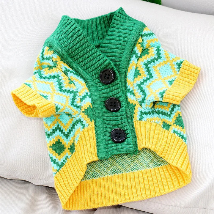 Stornfield striped knit warm dog cardigan