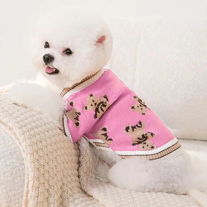 Stornfield striped knit warm dog cardigan